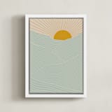"Sun and Moon I" - Art Print in Duck Egg Blue by Zani van Zyl - Framed Canvas