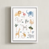 "Safari Friends 1" - Art Print in Safari by Teju Reval - Framed Canvas