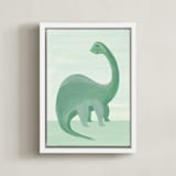 "Painted Dinos 1" - Art Print in Forest by Teju Reval - Framed Canvas