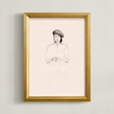 "Minimalist Woman" - Art Print in Cream by Marta Crea - Framed