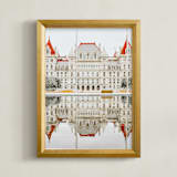 "Seeing Double" - Art Print in Saffron by Sadye Sagov - Framed