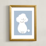 "Poodle" - Art Print in Slate by Lori Wemple - Framed