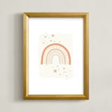 "Rainbow Stars" - Art Print in Sand by Hannah Williams - Framed