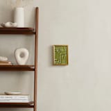 "White Green Stripes" - Art Print in Green-Gold by Lauren Rutley - In a Room