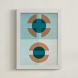"Cellular" - Art Print in blue slate by Jennifer Morehead - Framed