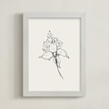 "Fuchsia 2 of 2 Diptych" - Art Print in off white / black by Miranda Mol - Framed