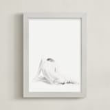 "Nude Study" - Art Print in original charcoal by Ramnik Velji - Framed