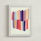 "Barred" - Art Print in White by melanie mikecz - Framed