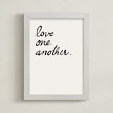 "Love one, Love all" - Art Print in white by Maja Cunningham - Framed
