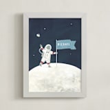 "Love You to The Moon" - Personalized Art Print in Space by Teju Reval - Framed