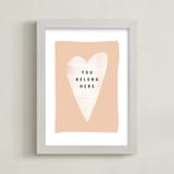 "you belong here" - Art Print in blush by Lindsay Stetson Thompson - Framed