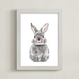 "Baby Animal Rabbit" - Art Print in Pebble by Cass Loh - Framed