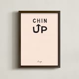 "Chin Up" - Art Print in Peach by Carrie ONeal - Framed