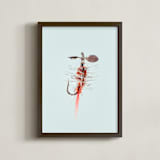 "Pistol Pete Red" - Art Print in Freshwater Blue by Andrew McClintock - Framed