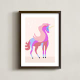 "Unicorns are real" - Art Print in Cotton Candy by Maja Cunningham - Framed