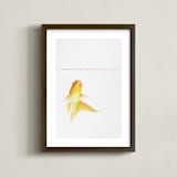 "Aquatic High Jump 1 of 3" - Art Print in carrot peel by Deborah Chou - Framed