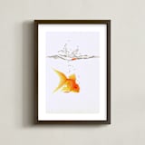 "Aquatic High Jump 3 of 3" - Art Print in carrot peel by Deborah Chou - Framed