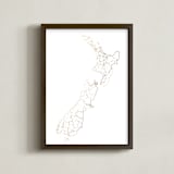 "New Zealand Map" - Art Print in Golden Bay by Angelene - Framed