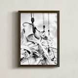 "Sail Nº1" - Art Print in Foggy Grey by Anne Ciotola - Framed