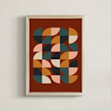 "Autumn" - Art Print in Maroon by Beth Vassalo - Framed
