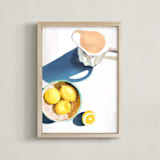 "Flatlay Lemon Study No.2" - Art Print in Lemon Yellow by Kinga Subject - Framed