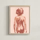 "Walking Ahead" - Art Print in Blush by Jenny Partrite - Framed