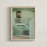 "Minty Poolhouse" - Art Print in Minty by C. Lorraine Design - Framed