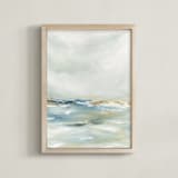 "Shimmering Coast I" - Art Print in Azure by Nicoletta Savod - Framed