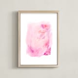 "Deconstructed Peonies" - Art Print in Passion Pink by Britt Mills - Framed