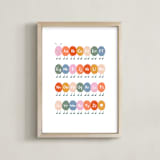 "Caterpillar ABC" - Art Print in Rainbow by Elif Sahin - Framed