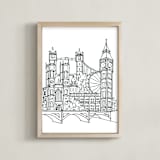 "London Sketchbook" - Art Print in black & white by Krissy Bengtson - Framed