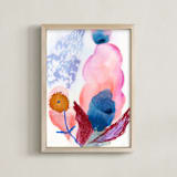 "Unlikely Lilacs" - Art Print in Burgundy by Anna Marie Farmer - Framed