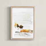 "November Rain" - Art Print in Autumn Gold by Karen Kaul - Framed