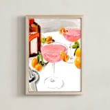 "Still Life With Cosmos" - Art Print in Blush by Lisa Travis - Framed