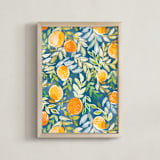 "Fruitful and Free" - Art Print in Blue by Britt Mills - Framed