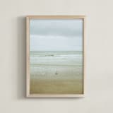 "Seaside triptych" - Art Print in Bright Mint by Lying on the grass - Framed
