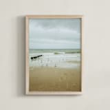"Seaside triptych III" - Art Print in Bright Mint by Lying on the grass - Framed