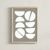 "Midcentury Abstract Circles" - Art Print in Moss by Calee A.H. Cecconi - Framed