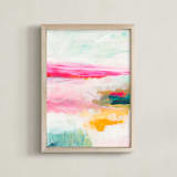 "Painting a Day #27" - Art Print in hot pink by Karyn Denten - Framed