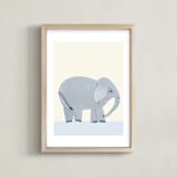 "Hullaballoo" - Art Print in Elly Blue by Jenna Skead - Framed