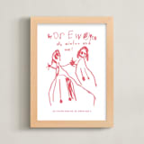 "Your Drawing: Portrait Custom Print" - Custom Print in Pink Grapefruit by Minted - Framed
