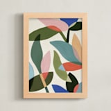 "Garden in Bloom" - Art Print in Moss Green by Katherine Moynagh - Framed