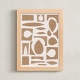 "Paper Cut-outs" - Art Print in Cappucino Brown by Alisa Galitsyna - Framed