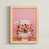 "Fertile Blooms" - Art Print in Tulip Field Pink by Theresa Bear - Framed
