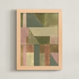 "Abstract geometry I" - Art Print in Moss Green by Lucrecia Caporale - Framed