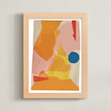 "Cut n' paste" - Art Print in Peach Orange by Stefania Copertini - Framed