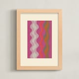 "Vibrant Waves" - Art Print in Magenta by Baumbirdy - Framed