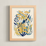 "My Hiding Place" - Art Print in Yellow Ochre by Catilustre - Framed