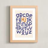 "Hi from the Alphabet" - Art Print in Indigo by Krissy Callahan - Framed