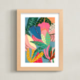 "Treasure" - Art Print in blue by FERNANDA MARTINEZ - Framed